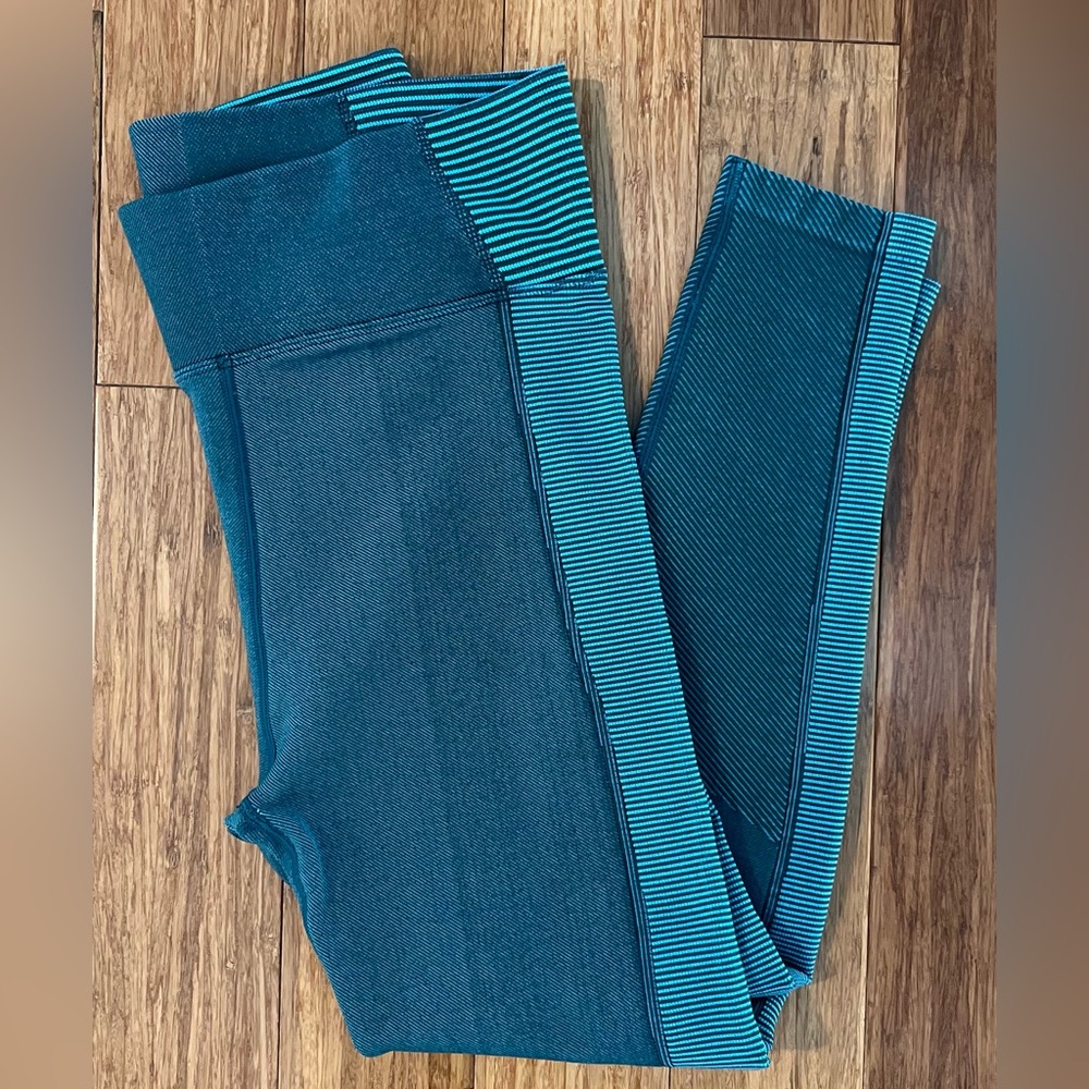 Aerie Offline Leggings Womens Size Large Teal Athletic Pants high waist 7/8.1020